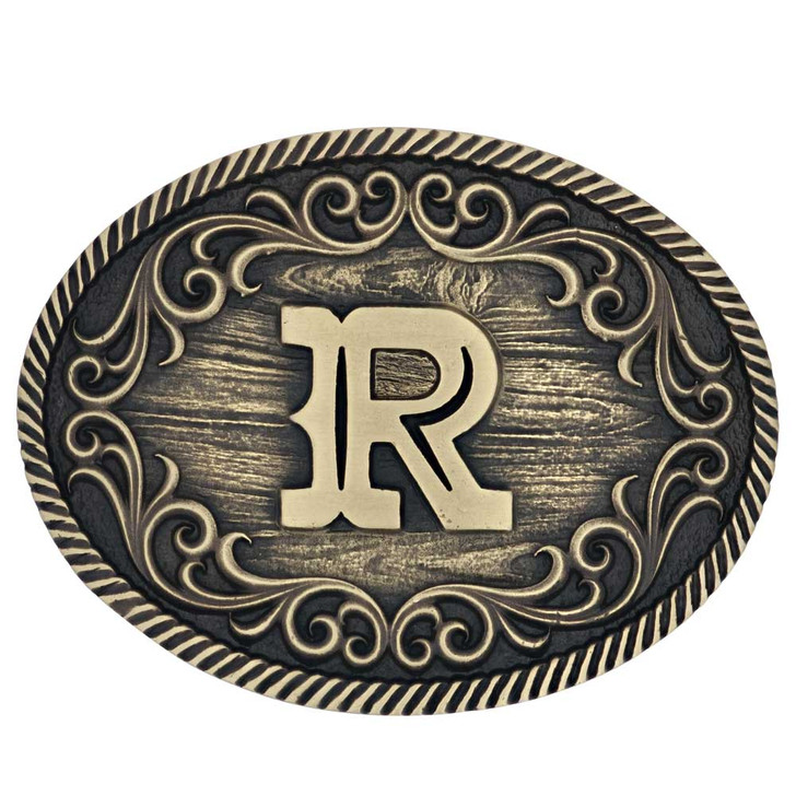 Montana Silversmiths Filigree Initial R Attitude Belt Buckle A915R