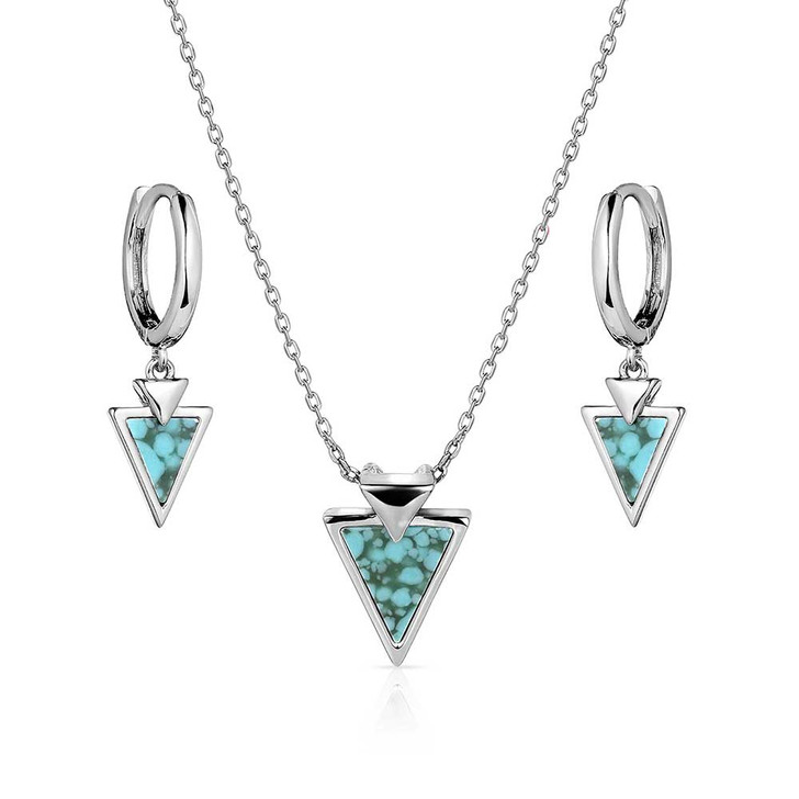 Montana Silversmiths Pointed Path Turquoise Jewelry Set JS5777