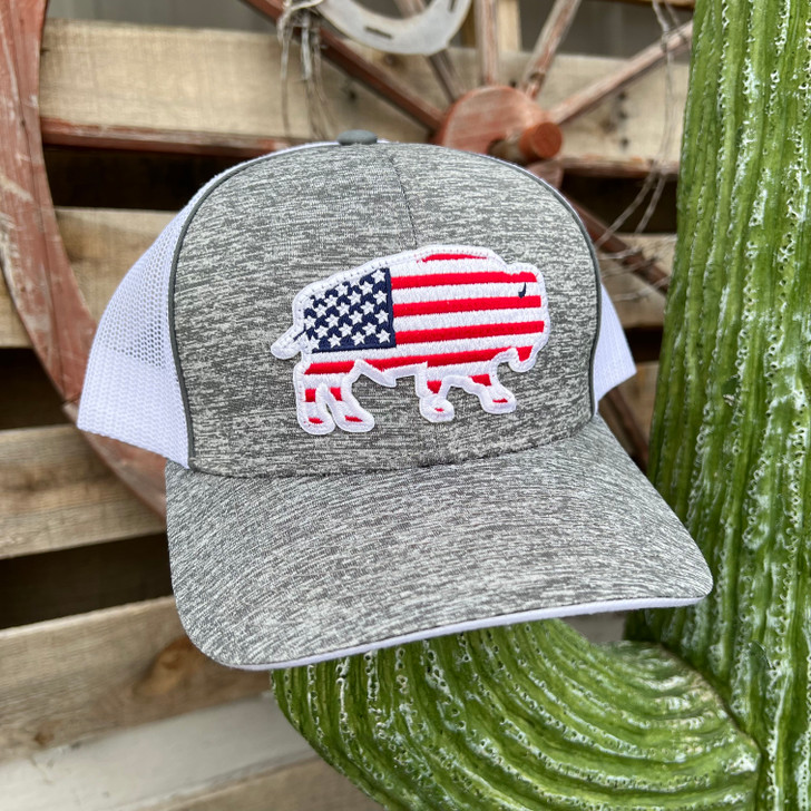 Red Dirt Hat Co. USA Buffalo Heather Grey/White RDHC1