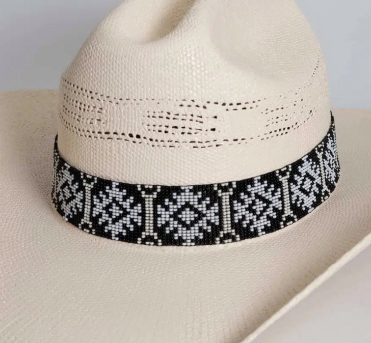 Carson Black Beaded Hat Band HB-Carson