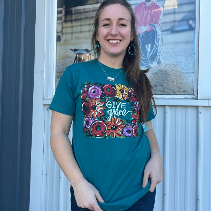 Give Grace Teal Graphic Tee GG-Tee