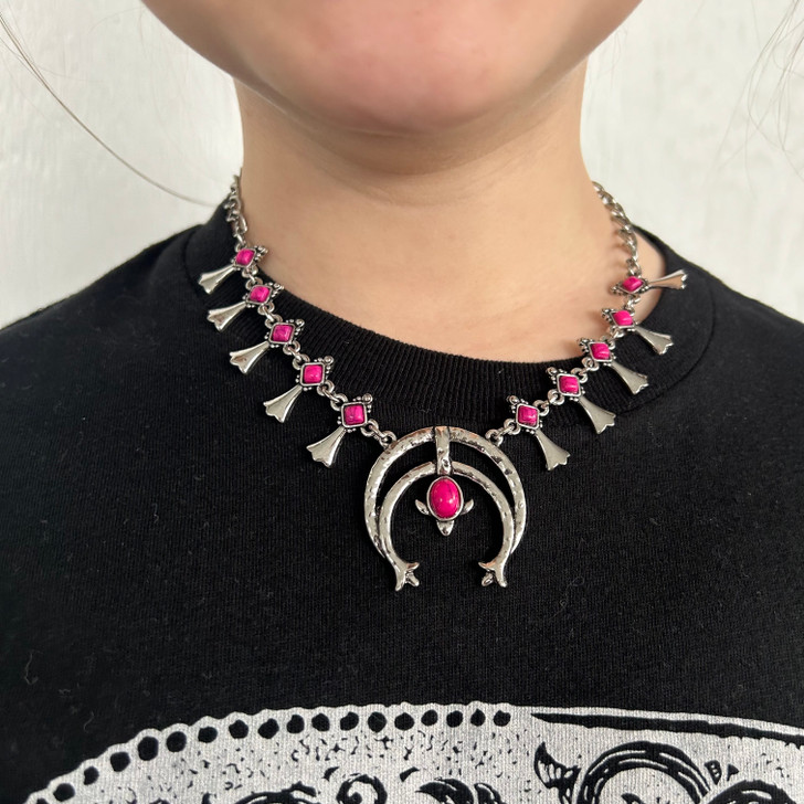 Child Size Pink Squash Blossom Necklace 163349