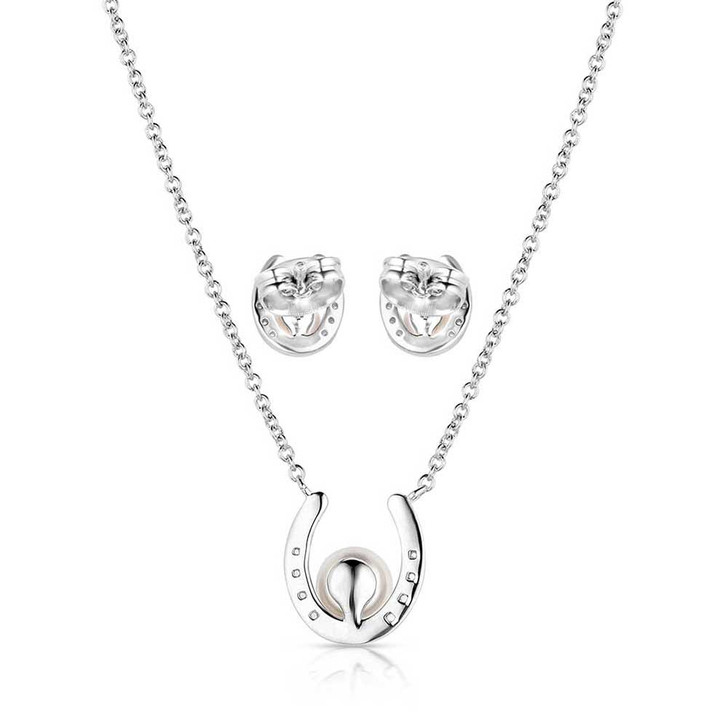 Montana Silversmiths Delicate Embrace Pearl Necklace and Earrings Set JS5847