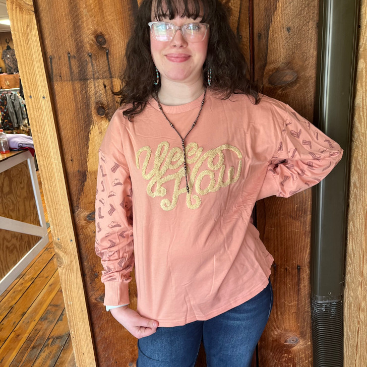 Southern Grace Blush "Yee Haw" Sweater SG-5340