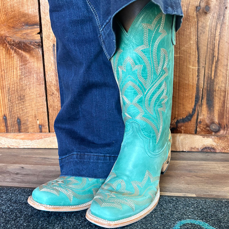 Lane Women's Saratoga Square Toe Boot in Taos Turquoise LB0572P