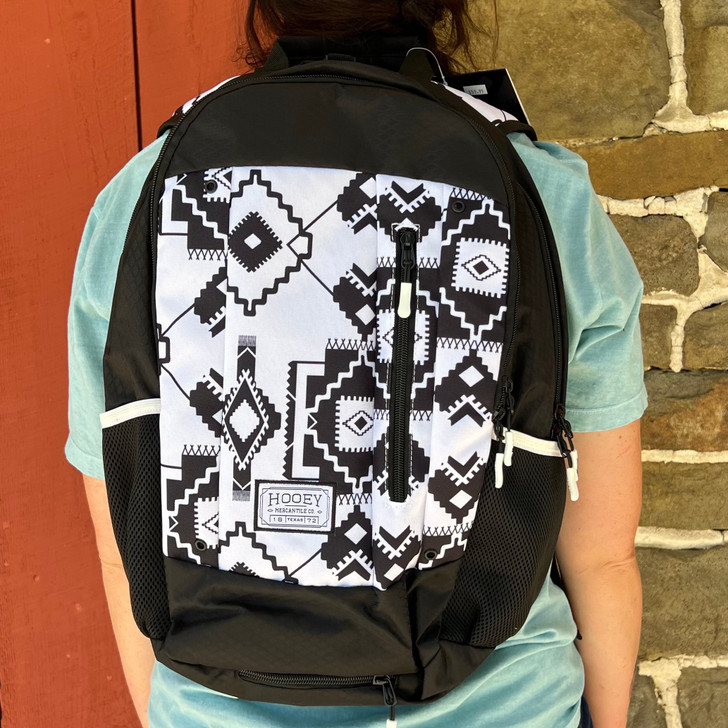 Hooey Whiteriver Black and White Aztec Rockstar Backpack BP062BKWH