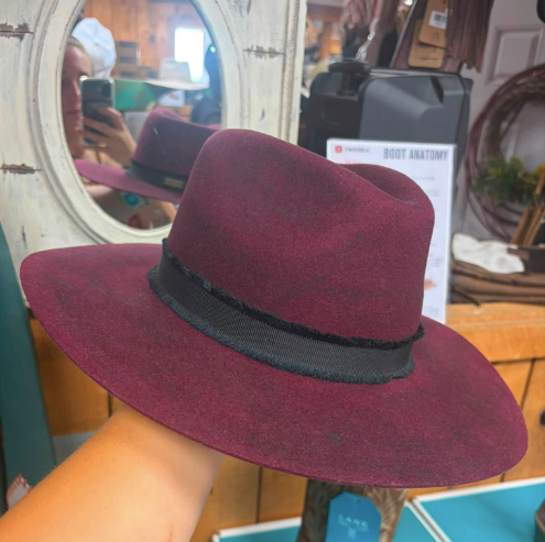 Charlie 1 Horse Burgundy TeePee Hat
