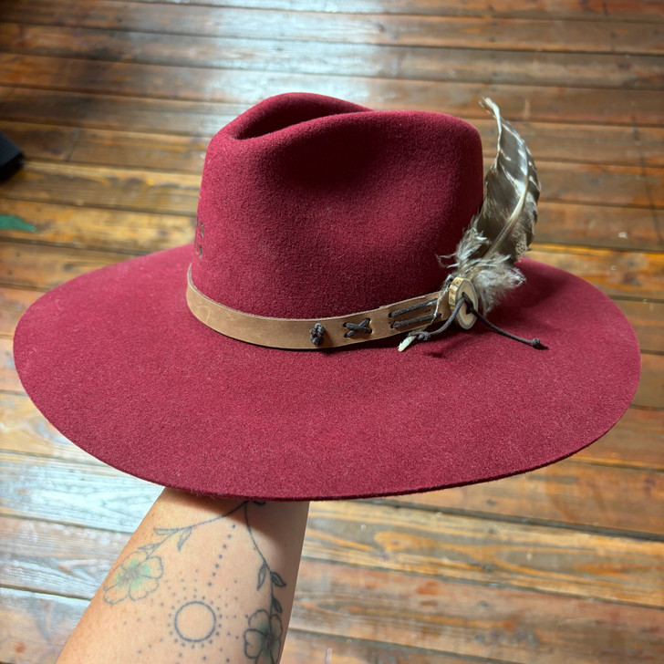 Charlie 1 Horse Burgundy TeePee Hat