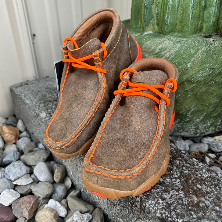 Twisted X Kid's Bomber Orange Chukka Driving Moc - Stockyard Style