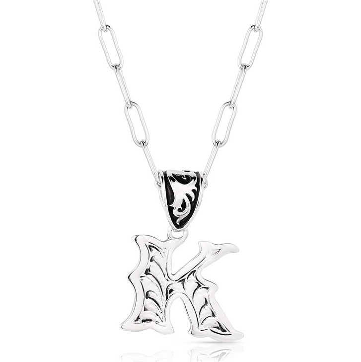 Montana Silversmiths Western Initial Necklace - Letter K