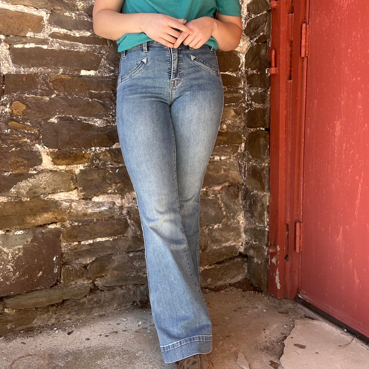 Rock & Roll Ladies Smiley Front Pocket High Rise Trouser Jeans BW5HD06061