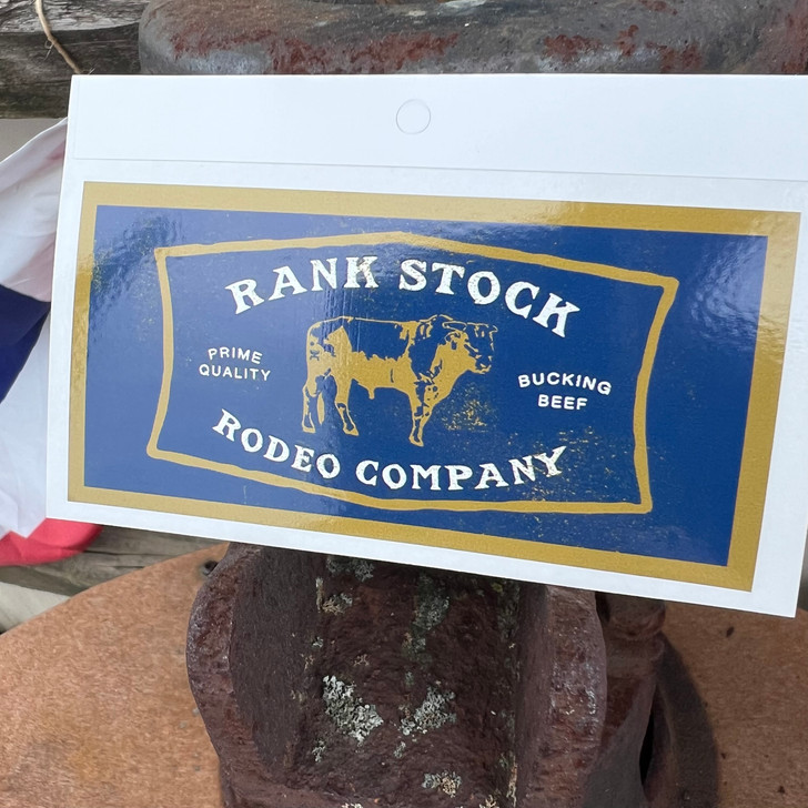 Hooey Rank Stock Blue / Mustard / White Rectangle Sticker ST1008BLMU