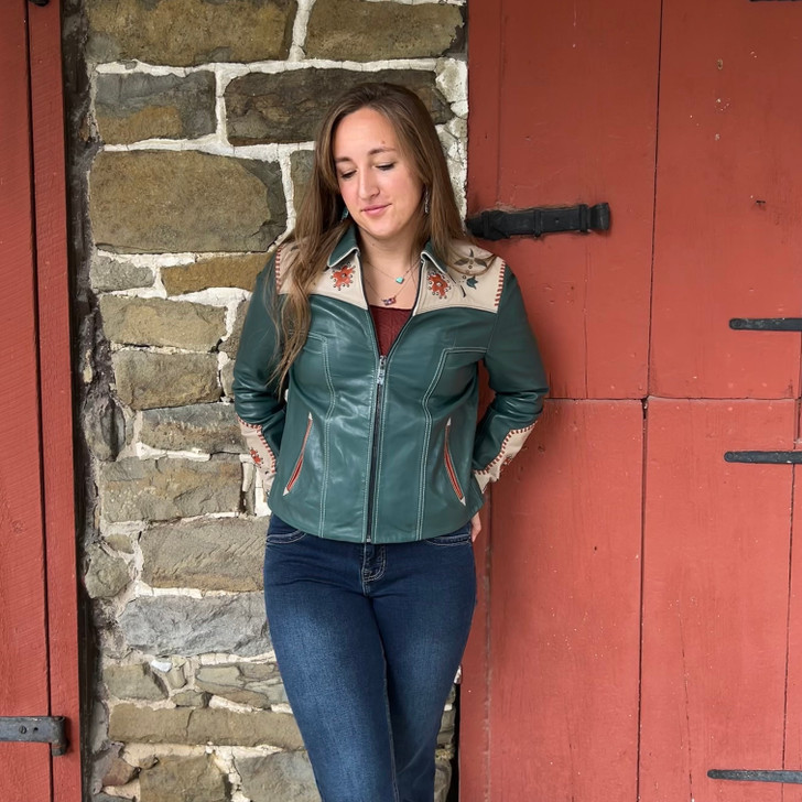 Scully Ladies Teal Leather Jacket - Stockyard Style