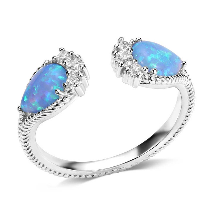 Montana Silversmiths Blue Opal Flare Ring RG6300