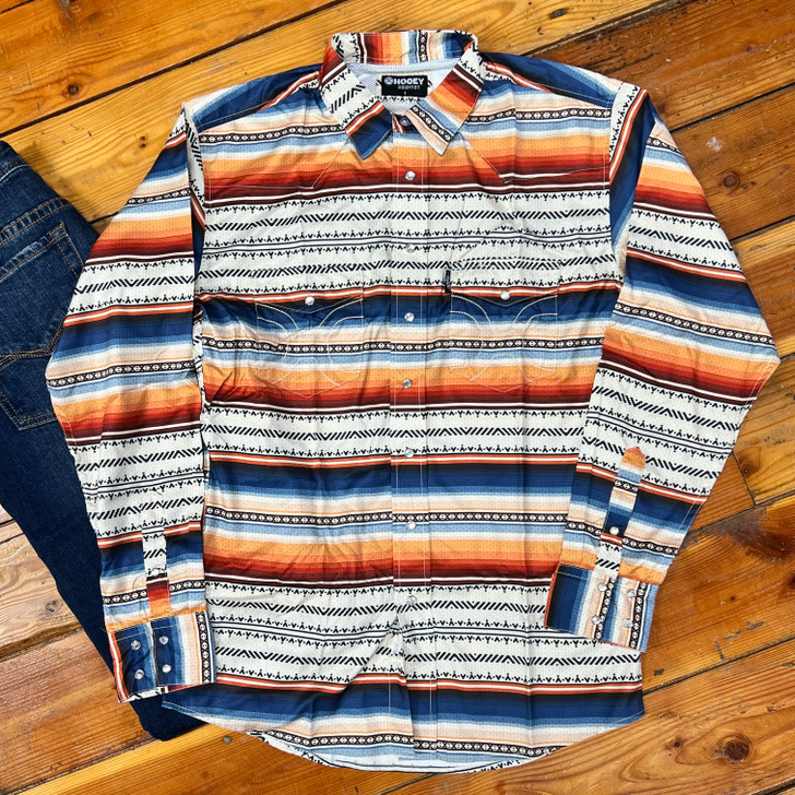 Hooey Men's Sol Multi Color Serape Long Sleeve Pearl Snap Shirt