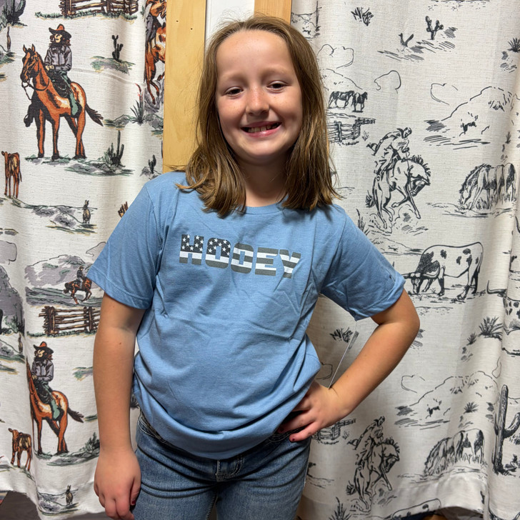 Hooey Youth Patriot Denim Blue Tee HT1544DE-Y