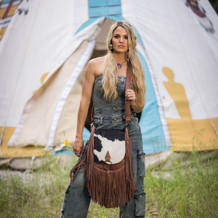 STS Ranch Indie Cowhide Brown Saddle Bag