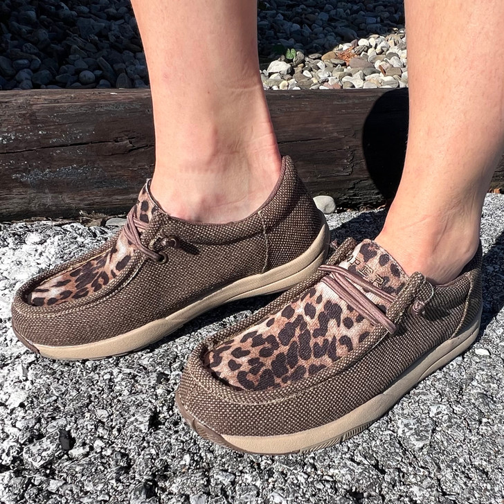 Roper Ladies Brown Canvas And Leopard Clearcut Chukka 09-021-0191-3701-BR
