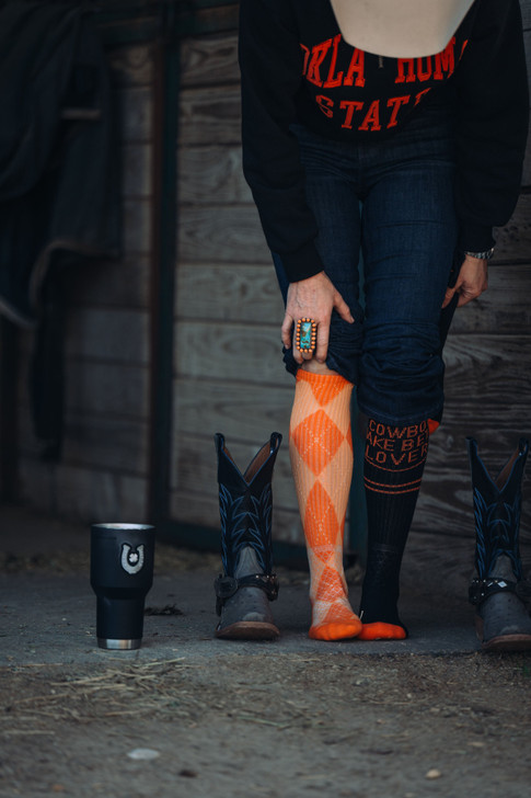 Lucky Chuck Orange Outlaw Socks