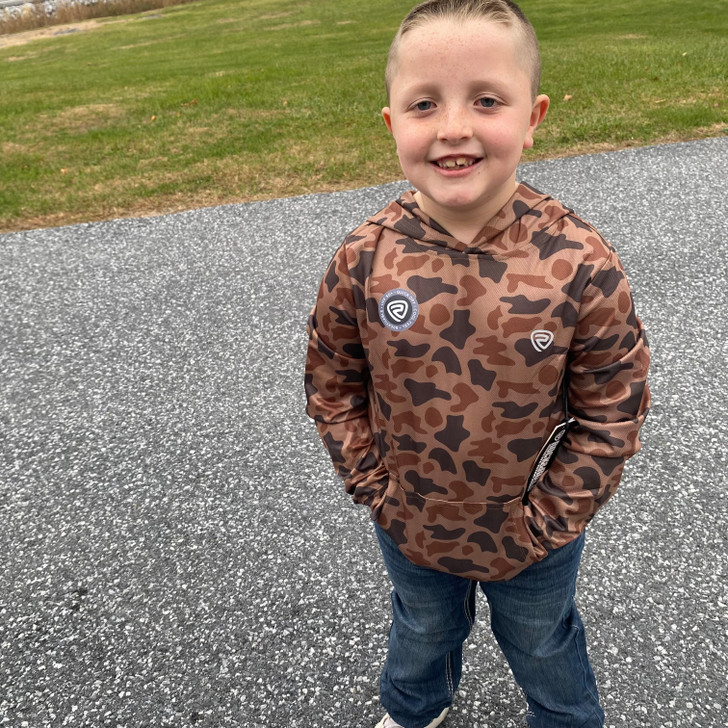Rock & Roll Boy's Camel Camo Performance Mesh Hoodie