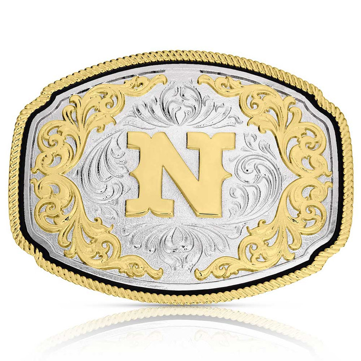 Montana Silversmiths Western Initial Buckle - Letter N