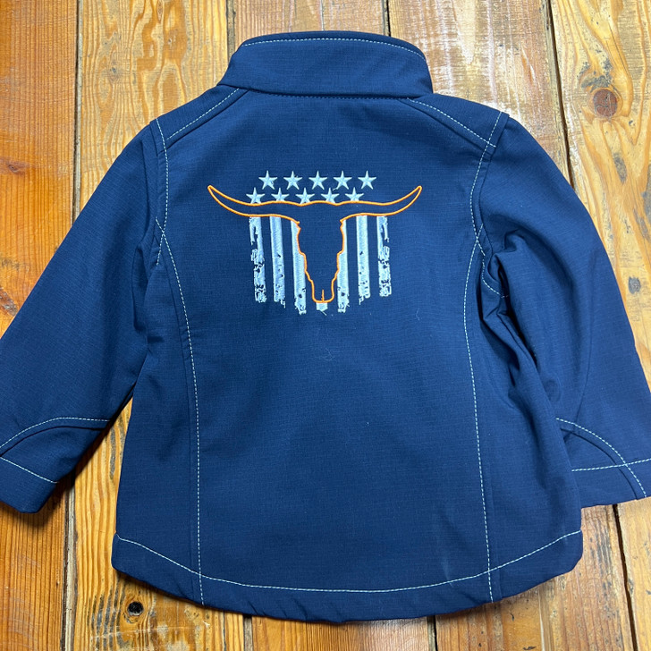 Cowboy Hardware Toddler Blue Flag and Skull Soft Shell Jacket