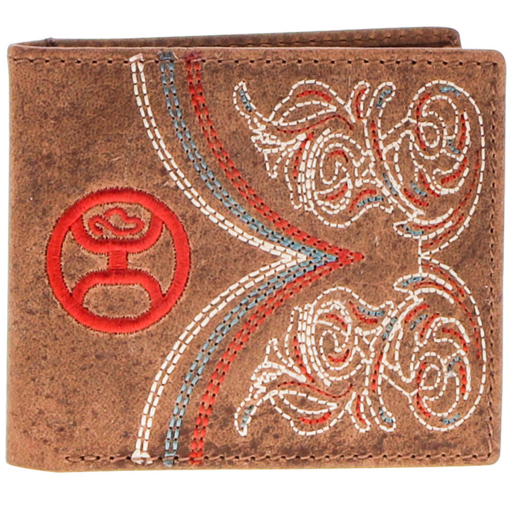 Hooey "Ranger" Red and Tan Embroidered Bifold Wallet