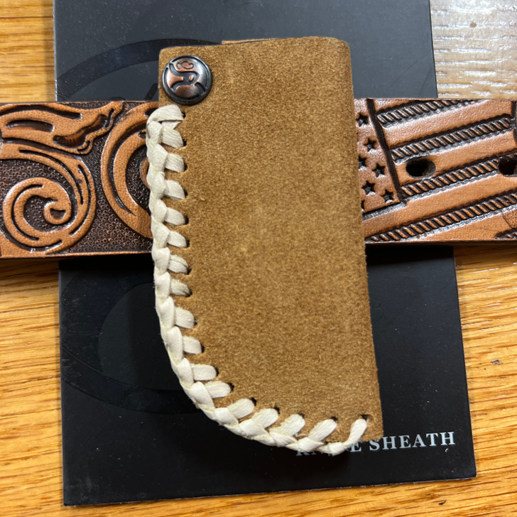 Hooey Roughy Classic Roughout Tan Rough Out Leather Knife Sheath