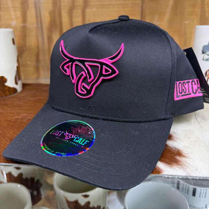 Lost Calf Metal Rosy Black A-Frame Hat LC-MRBA