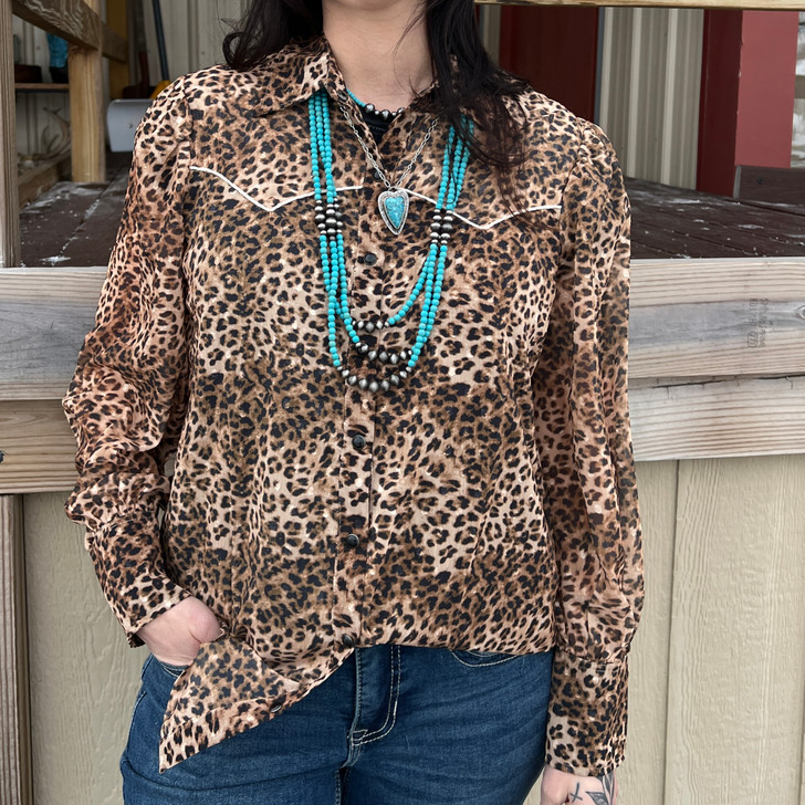 2 Fly Leopard Western Wild Snap Shirt