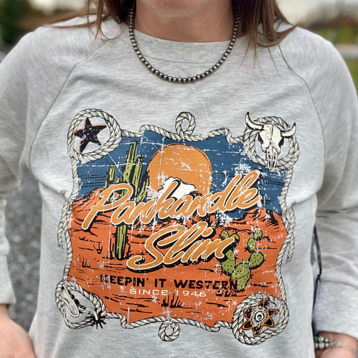 Panhandle Slim Ladies Natural Graphic Sweatshirt LW91T07070