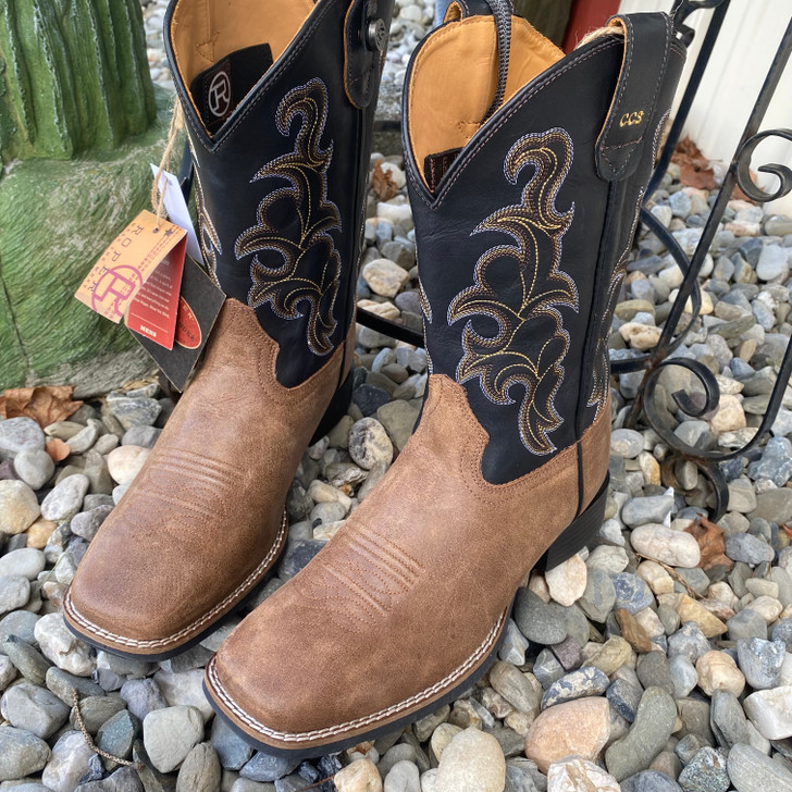 Roper Men's Trigger Brown and Black Leather Concealed Carry Boot