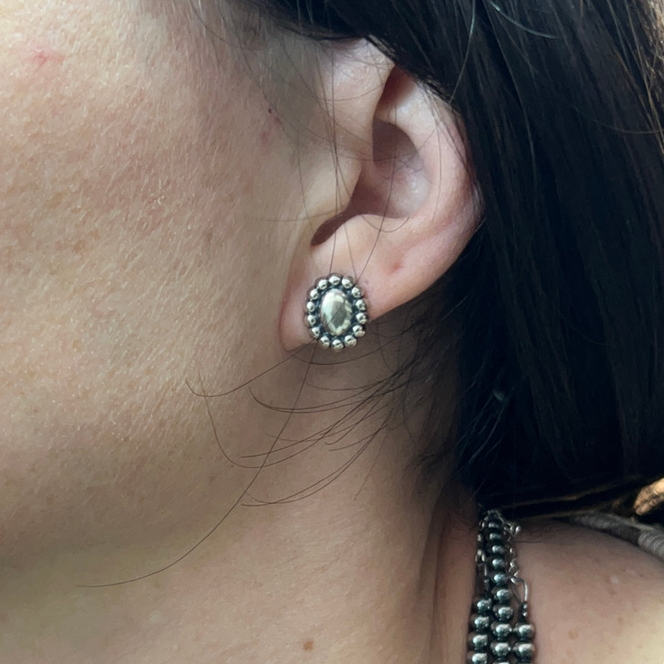 Sterling Silver Concho Earrings