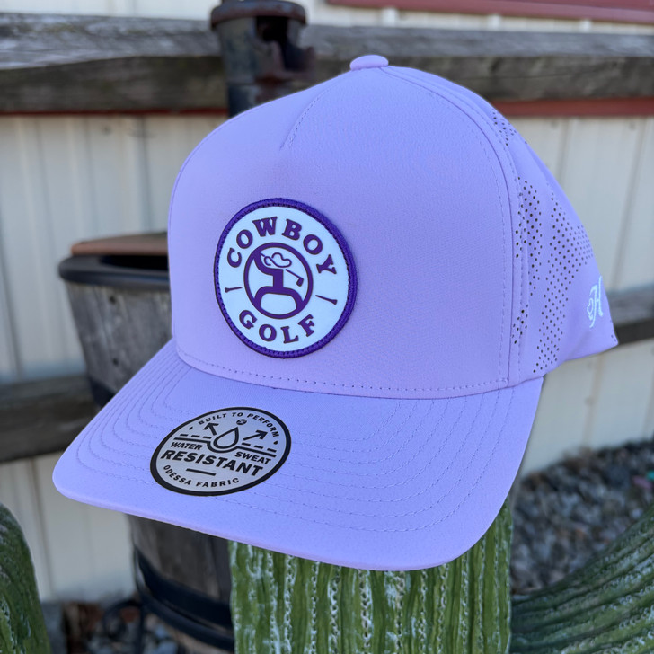 Hooey Draw Purple Cowboy Golf Circle Patch Trucker Hat 2530T-PL