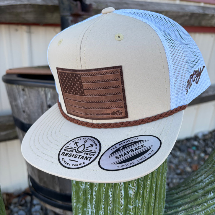 Hooey Liberty Roper Tan Trucker Hat 2610T-TNWH