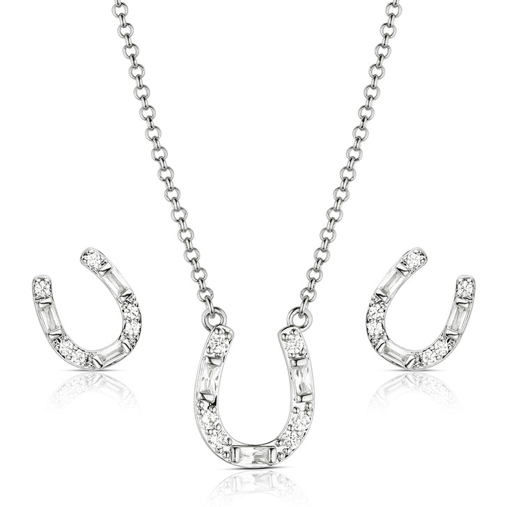 Montana Silversmiths Lucky Stride Horseshoe Jewelry Set JS6479