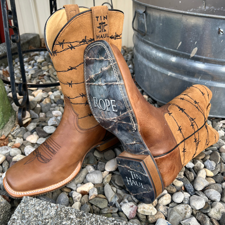 Tin Haul Men's Wirelash Barbed Wire Square Toe Boot