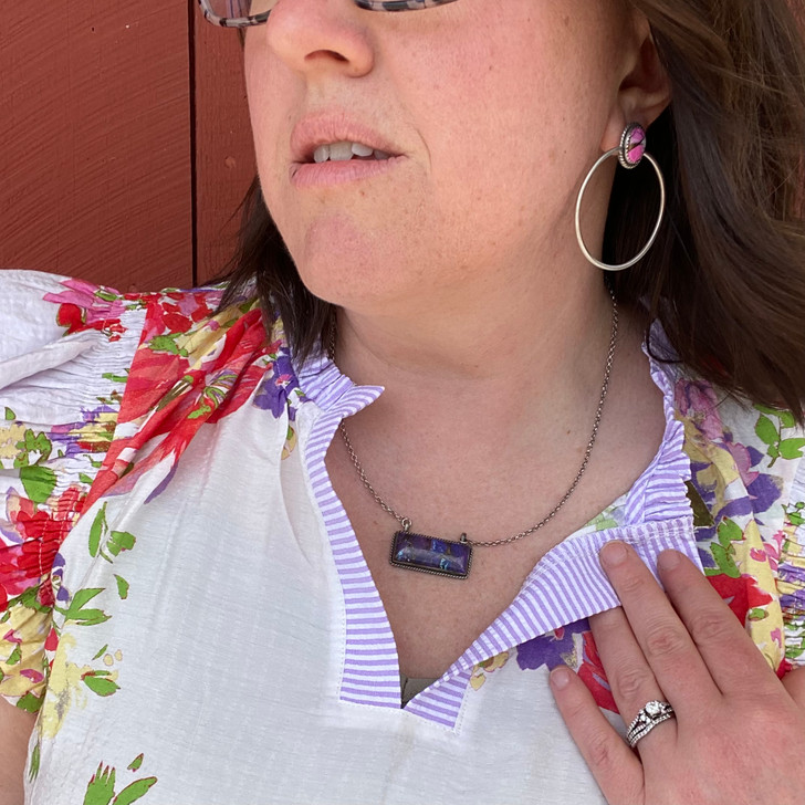 Hada Collection Purple Mojave Bar Necklace