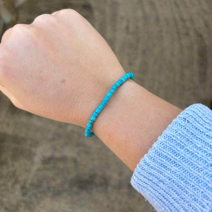 Tiny Turquoise Bead Stretch Bracelet BB04161-SBTQ-1