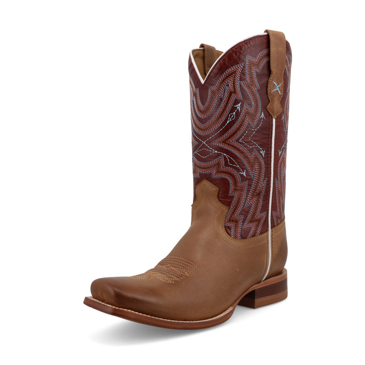 Twisted X Women's Peanut and Oxblood Rancher Square Toe Boot WRAL025