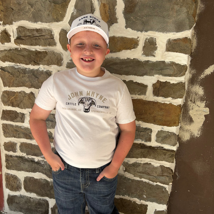Hooey Boy's Cream John Wayne Cattle Graphic Tee HT2663CR-Y