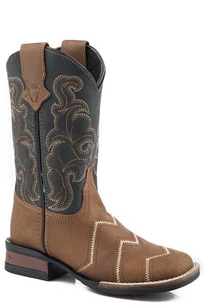 Roper Youth Black and Brown Chevron Boot 09-119-0912-2935-BR