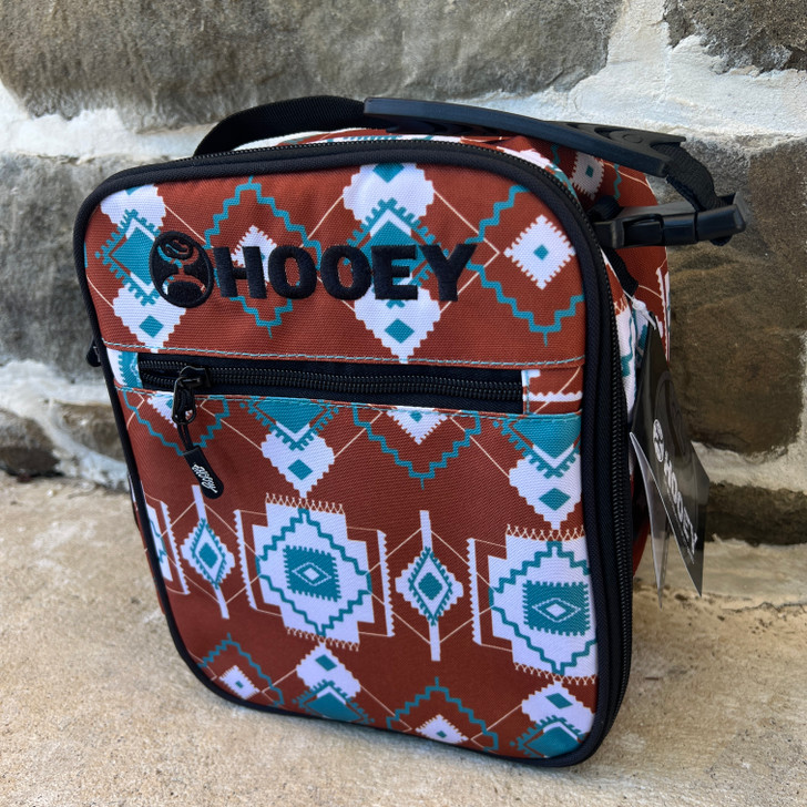 Hooey Rust And Teal Aztec Lunch Box HLB2601-RUAZ