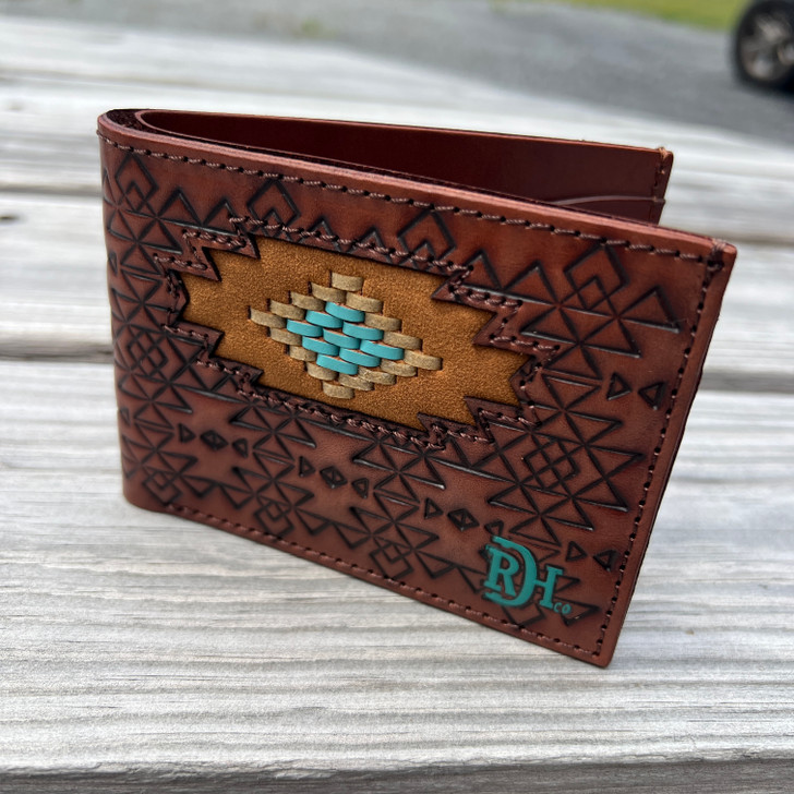 Red Dirt Hat Co Aztec Lace Inlay Bifold Wallet 23111881W10