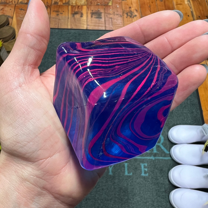 Blue Swirl Stress Cube