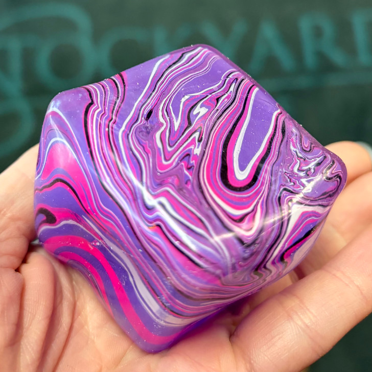 Pink Swirl Stress Cube