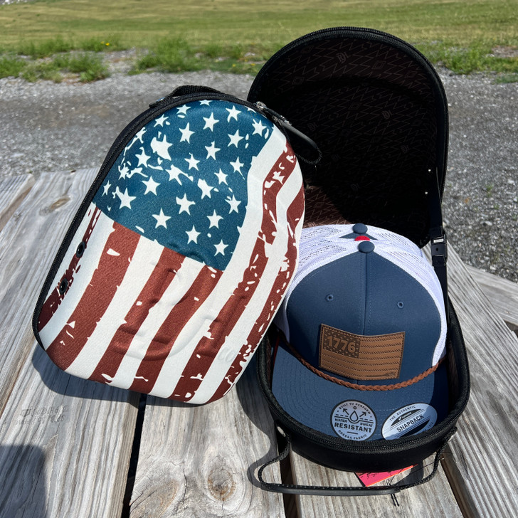 Red Dirt Hat Co Flag Cap Carrier with Sunglass Case