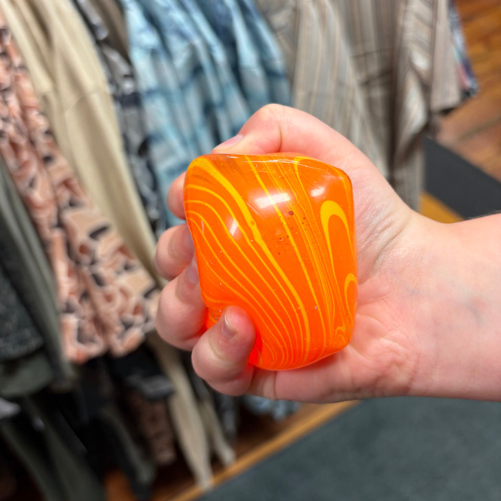Orange Swirl Stress Cube