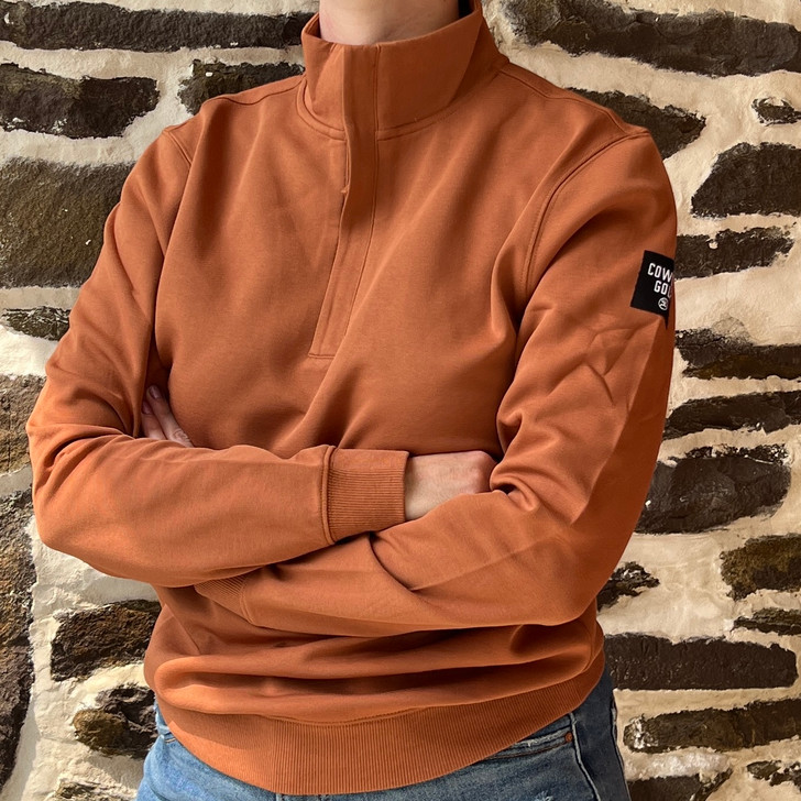 Hooey Ace Rust Cowboy Golf 1/4 Zip Pullover HH1243BR