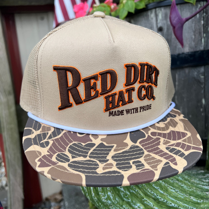 Red Dirt Hat Co. Old Skool II Khaki and Camo Hat